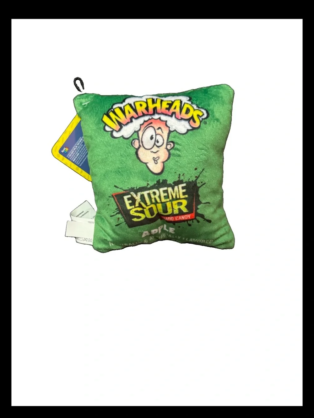 Warheads Pillow Plushy Green Extreme Sour Apple.     5” x 5” NWT